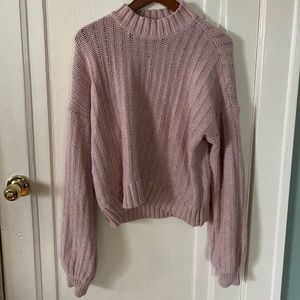 American Eagle Pink Turtleneck Oversized Sweater